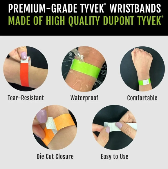 Security Wristband Bands for Selling lot of 100 - Picture 3 of 4